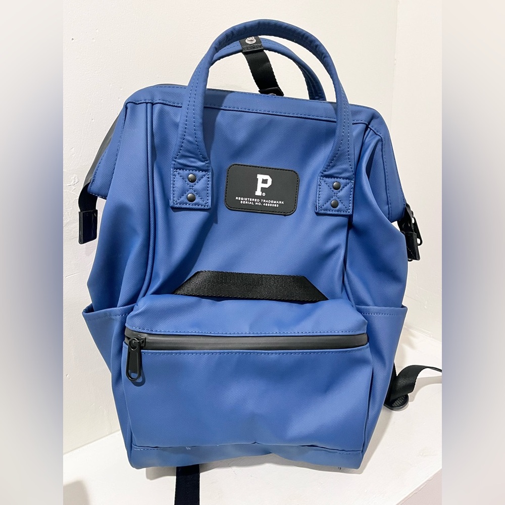 Blue Backpack with Black Accents